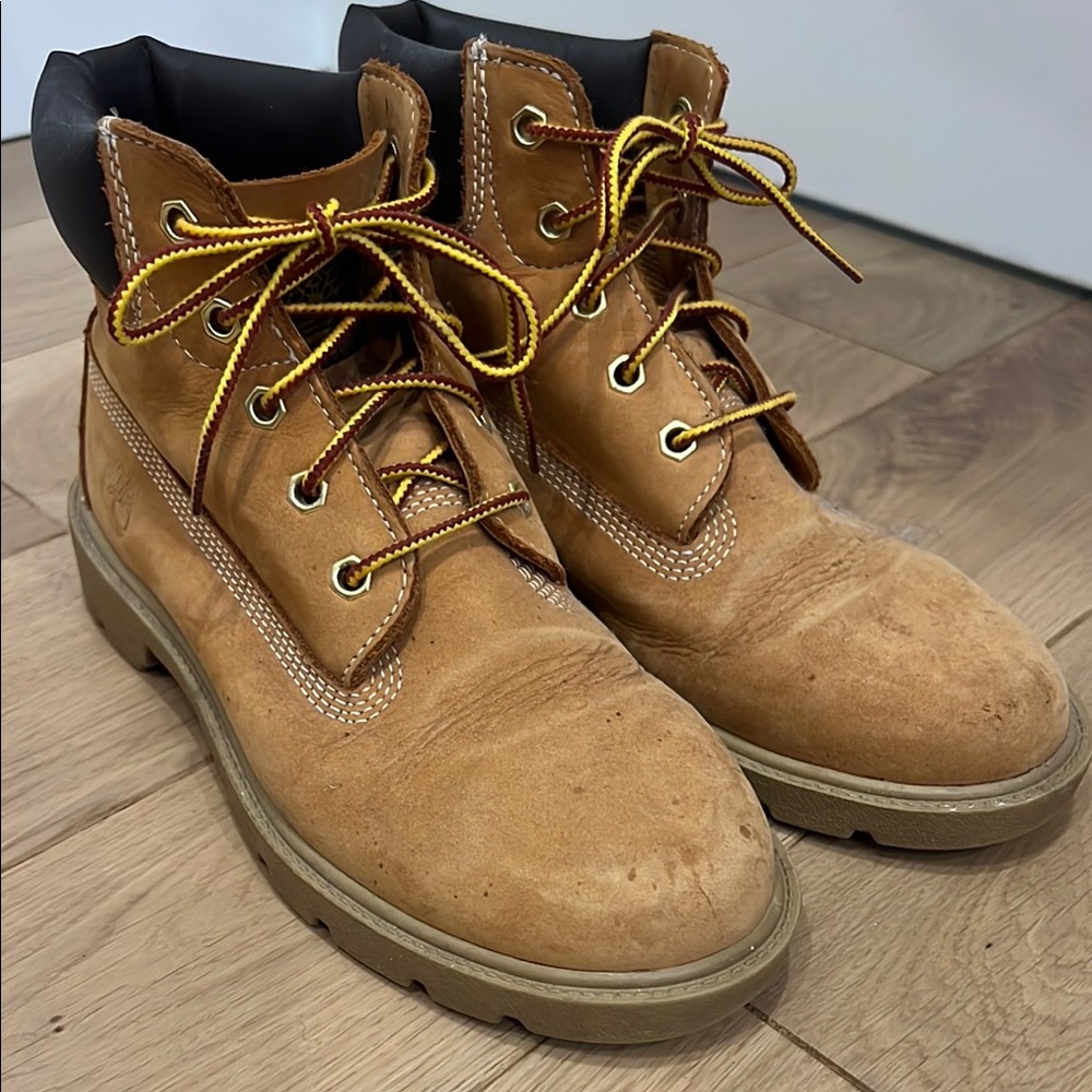 Timberland Tan Combat Boots Ankle-High Nubuck